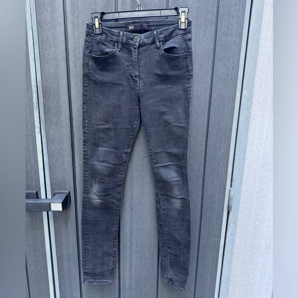 3x1 Black Skinny Jeans with Distressed Details